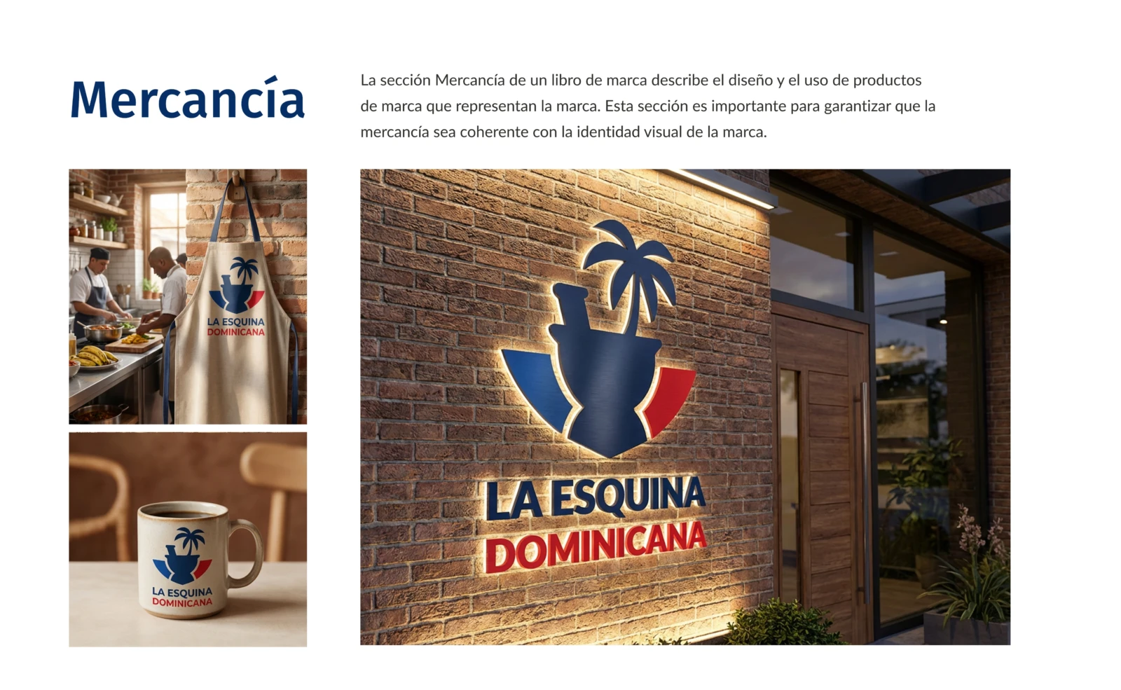 Signage and pieces for the restaurant.